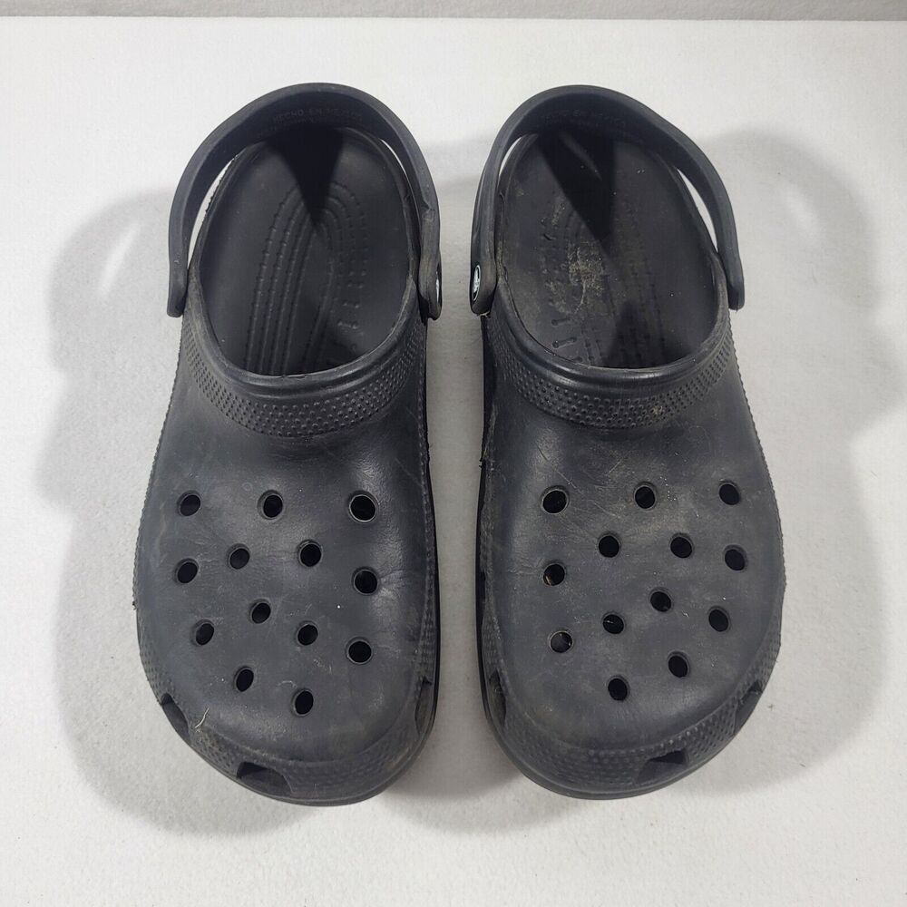 Crocs Rubber Slip On Clogs Unisex Adult 10/12 Classic Crocs Black